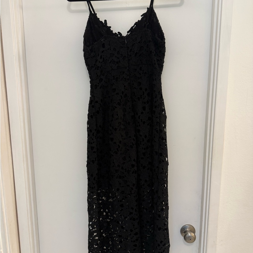 Astr Black Lace Midi Dress